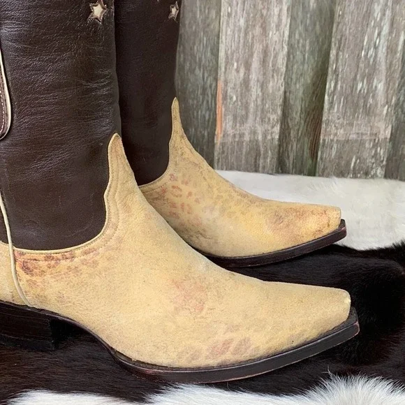 Rare Vintage OLD GRINGO Boots Leopard Star Short Cowgirl Cowboy Western Size 8 - Picture 9 of 13